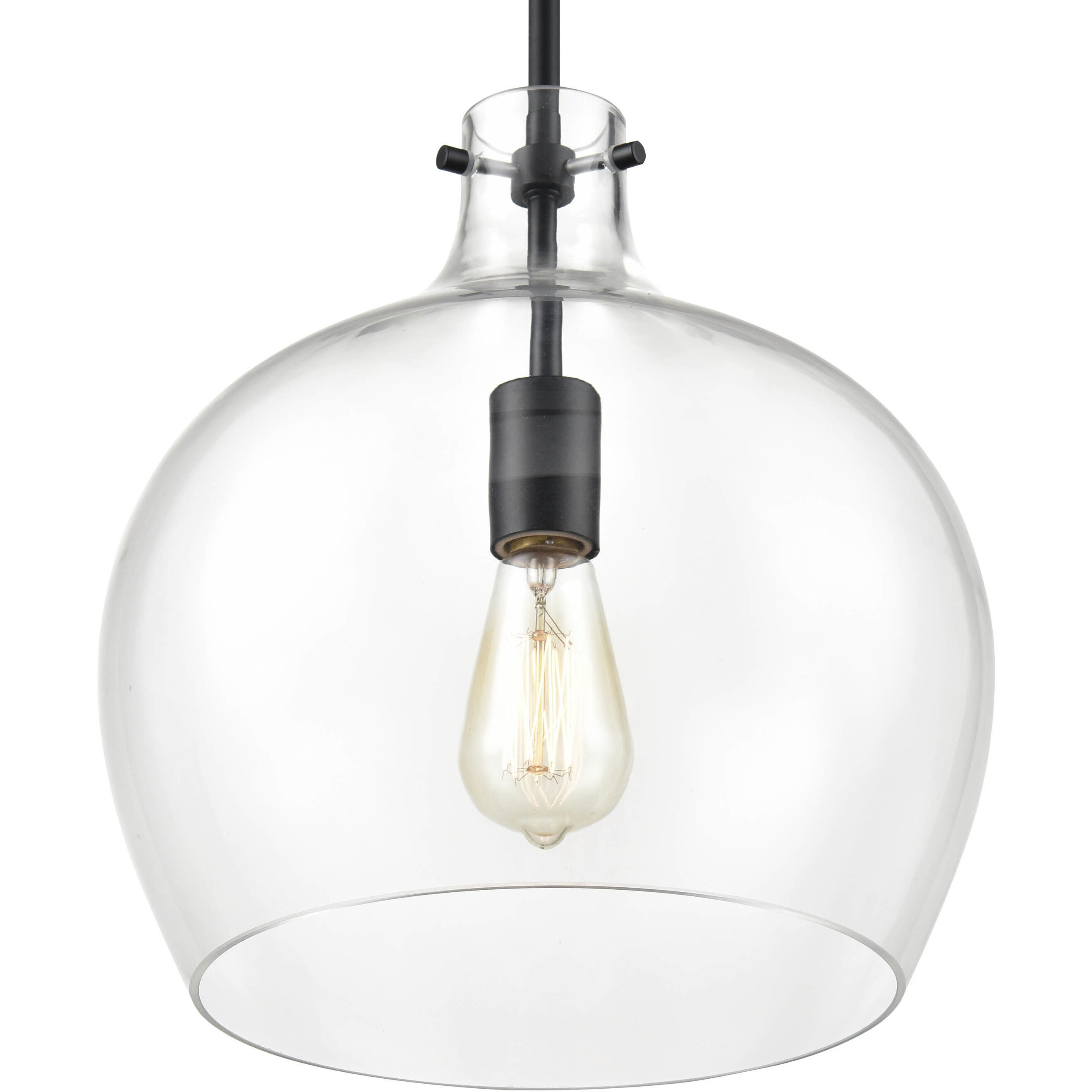 None 1 Light 13 inch Matte Black Pendant Ceiling Light